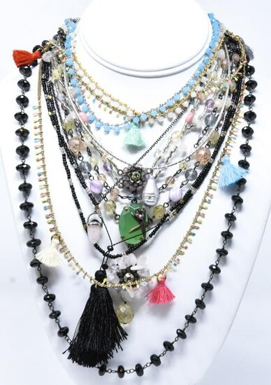 Lot of 7 Designer Costume Fashion Jewelry Necklace