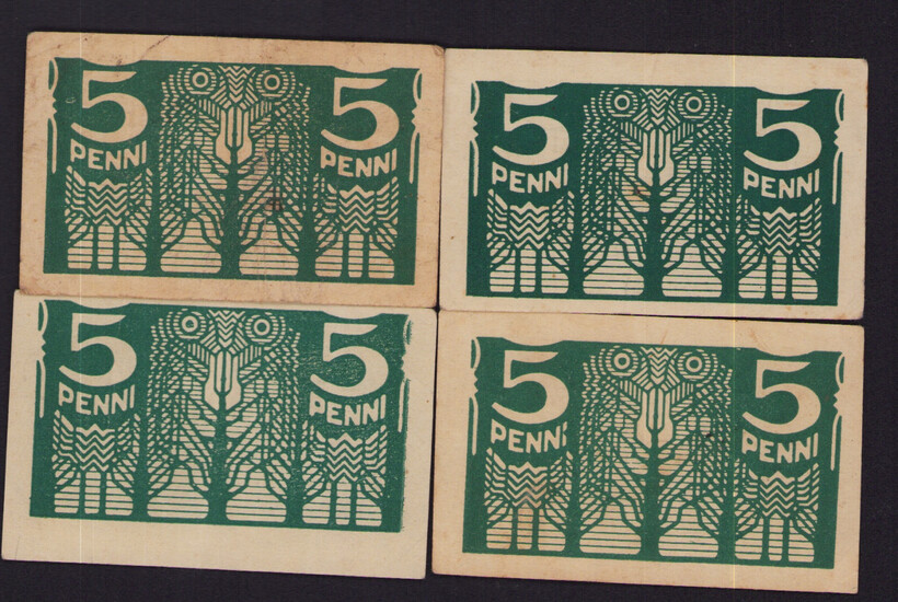 Lot of paper money: Estonia 5 penni (4)