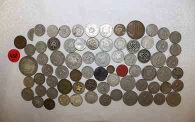 Lot various foreign coins and tokens