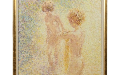 Louis Fabien 1924-2016 Nude Pointillist Painting