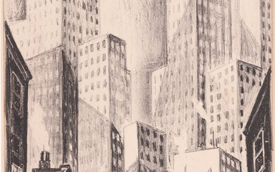 Lubbers, Adriaan (1892-1954). "The "L" at Chatham Square (47)". Lithograph,...