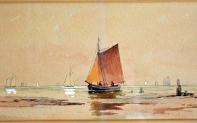 MARITIME SAILBOAT PAINTING MANNER OF F. L. MORA