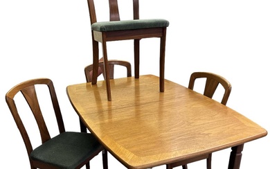 MEREDEW; a mid century teak extending dining table, 130 x...