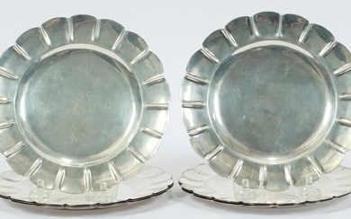 MEXICO STERLING BREAD PLATES, SET OF 8 DIA 6.5"