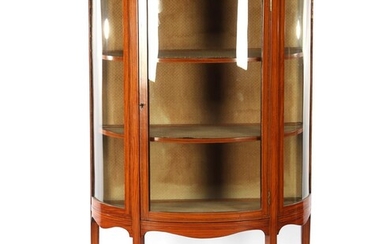 (-), Mahogany veneer 1-door curved display cabinet with...