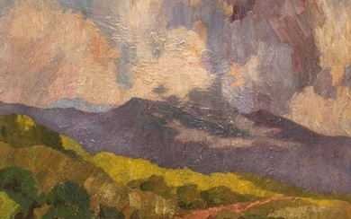 Arts & Crafts Painting Storm Clouds San Diego Mountains