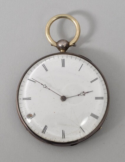 Men's pocket watch, silver, after Briquet