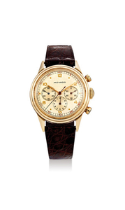 Movado. A 14K Yellow Gold Chronograph Wristwatch
