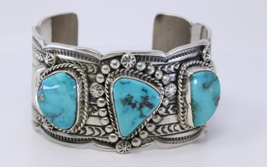 Native American Navajo Handmade Turquoise Bracelet By