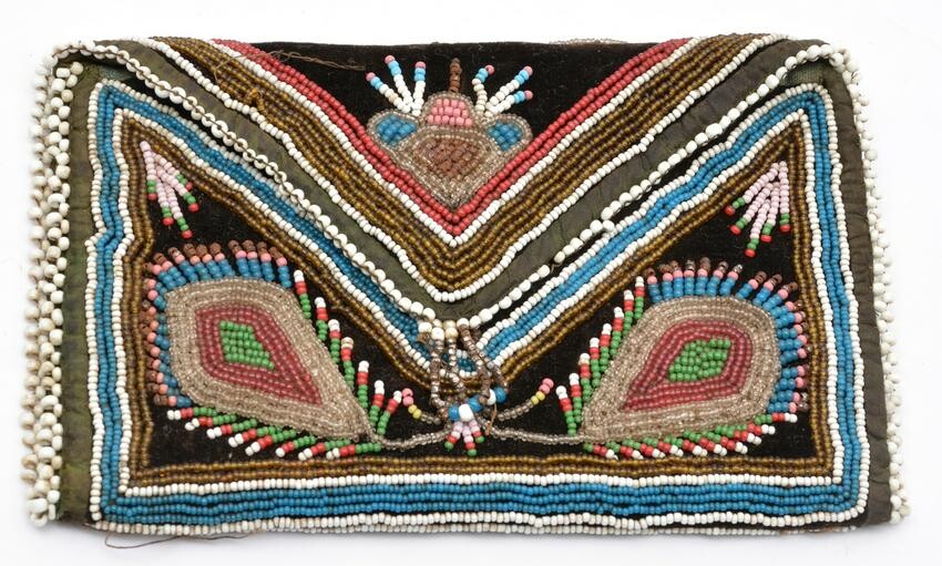 Native American beadwork folding purse.