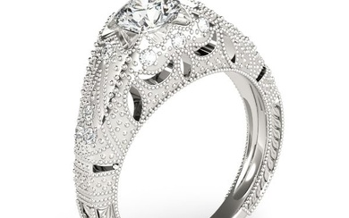 Natural 1.82 CTW Diamond Engagement Ring 18K White Gold
