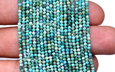 Natural Turquoise Gemstone 2.5 MM Round Faceted Cut Beads 10...