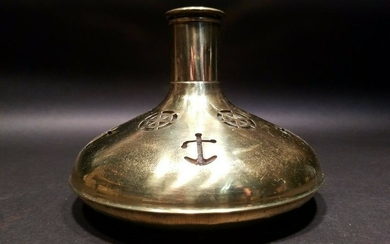 Nautical Captains Flask Glass W Brass