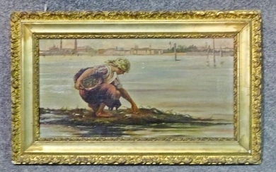 OIL ON CANVAS FISHER WOMAN