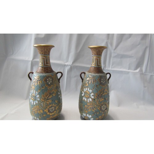 PAIR OF EARLY LAMBERT DOULTON VASES SIGNED IN GOOD CONDITION...