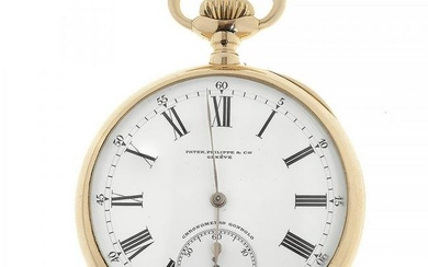 PATEK PHILIPPE pocket watch for men Lepine, no. machinery 127221, no. box 149647, ca. 1905. In 18kt