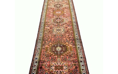 PERSIAN KARAJA LONG RUNNER, 388cm x 80cm.