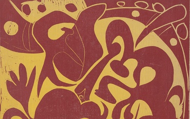 PICASSO Pablo. Linogravures. Paris, éditions Cercle d'Art, 1962. In-folio oblong, bel ouvrage regroupant 45 linogravures...