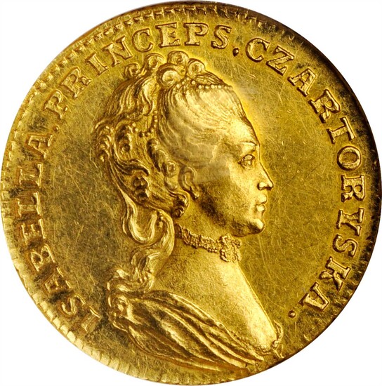 POLAND. Gold Medallic 2 Ducats, 1772. Princess Isabella Czartoryska. NGC AU-55.