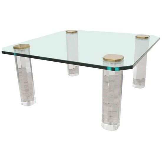 Pace Mid-Century Glass & Lucite Coffee Table