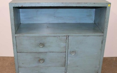 Paint decorated 3 drawer 1 door storage cabinet in the country blue paint