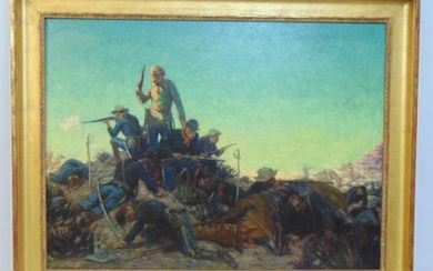 Painting, Custer's Last Stand, James Cook McKell, oil on canvas (relined), with David David Inc &
