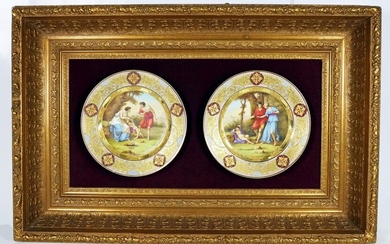 Pair Of Framed Cabinet Plates