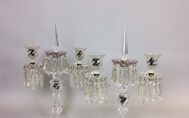 Pair of Baccarat Two-light Candelabra, ht. 21 in.
