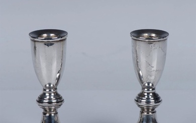 Pair of Cartier Weighted Sterling Candlestick Holders