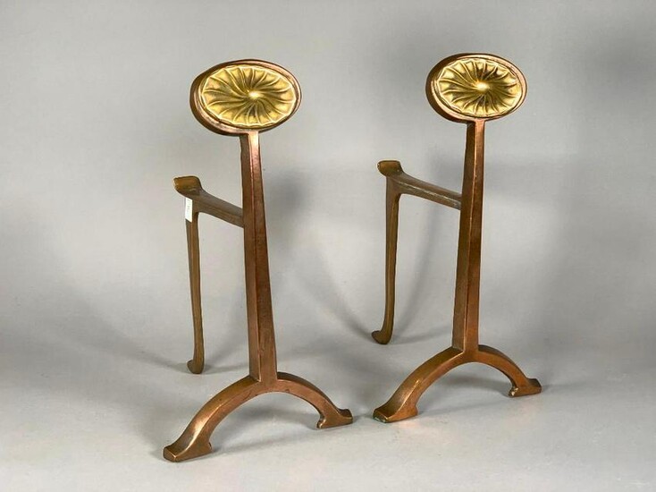 Pair of Modern Brass Andirons