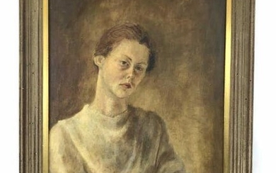 Penny Collis Portrait of lady dated 1956. Oil on