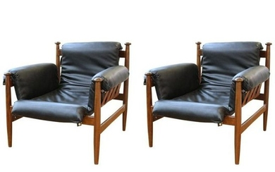 Percival Style Chairs w Leather Upholstery, Pr