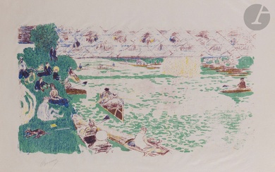 Pierre Bonnard (1867-1947) Le Canotage. 1897. Lithographie. 470 x 263. Impression en couleurs. Bouvet 42...