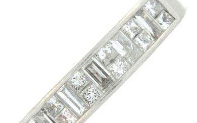 Platinum diamond half eternity ring