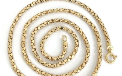 Popcorn Chain Necklace 18K Yellow Gold, 21.5 Inches, 2.8 mm, 10.16 Grams