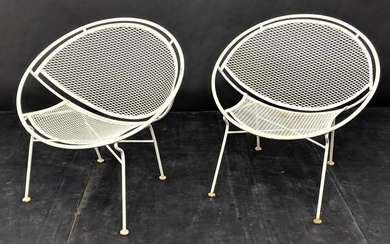 Pr TEMPESTINI Hoop Chairs Diamond Mesh Pattern painted