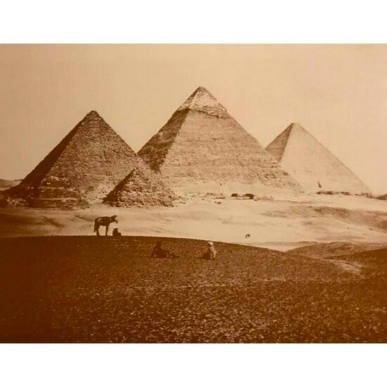 Pyramids From The Southwest, Giza Sepia Tone Photo