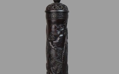 Qing Dynasty Carved Bamboo Incense Burner Holder