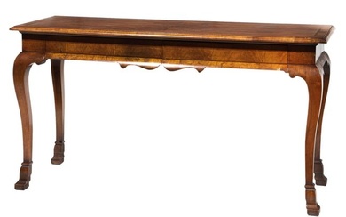 Queen Anne-Style Inlaid Walnut Console Table