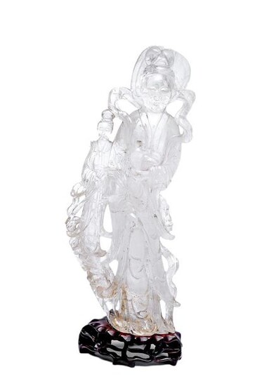 ROCK CRYSTAL SCULPTURE CARVED WITH THE EFFIGY OF...