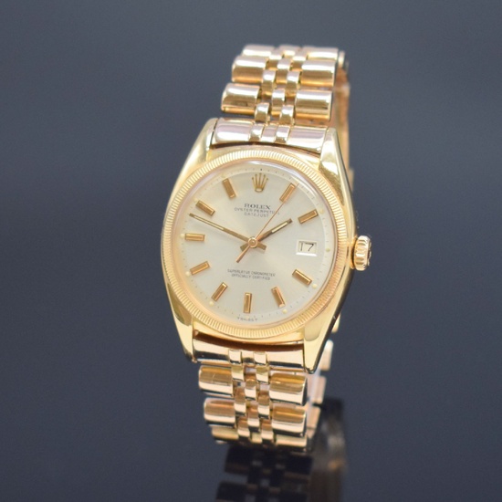 ROLEX 18k pink gold Datejust "Ovettone" gents wristwatch...