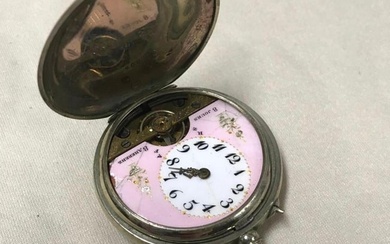 Rare Edwardian Hebdomas Swiss Silver Pocketwatch