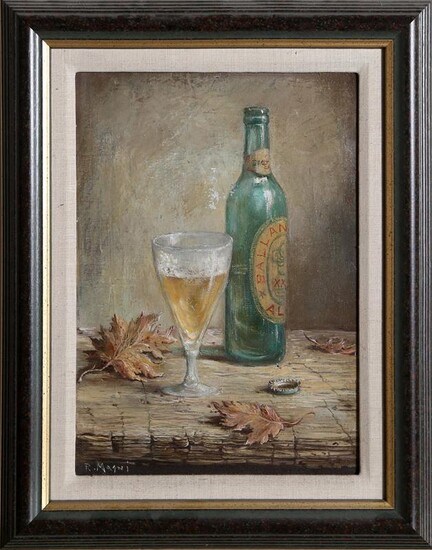 Ricardo Magni, Still Life with Beer, Oil Painting