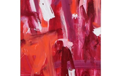 Robbie Kemper Acrylic Painting "Pinks, Orange with Magenta," 21st Century