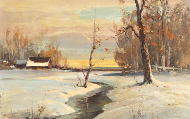 Robert William Wood (1889-1979) Winter's Arrival 12 x 16 in....