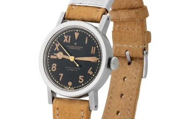 Rolex. Catching and Charming “Empire” Oyster Perpetual Wristwatch in Steel, Reference 3548, With Black “California” Dial