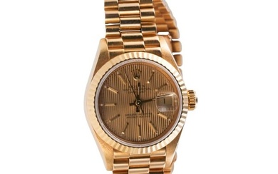 Rolex Ladies President 18k Gold Datejust Automatic Watch 69718