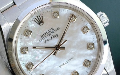 Rolex Oyster Perpetual Air King Stainless Steel Watch 34Mm White...