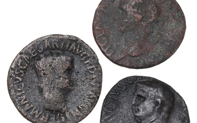 Roman Empire, Claudius, 41–54 AD, As, 3 pcs. different, RIC I 95, 97, 106, Sear 1857, 1859.