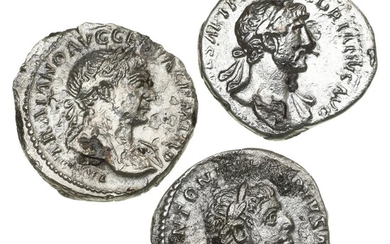 Roman Empire, Trajan, 108–109, Denarius, RIC II,116, 2.79.g; Hadrian, 117–138, Denarius, RIC...